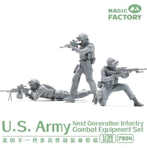 MAGICFAC7504 U.S.Army Next Generation Infantry Combat Equipment Resin Set (3 figures + M110A1+ XM250 + XM7)  1/35