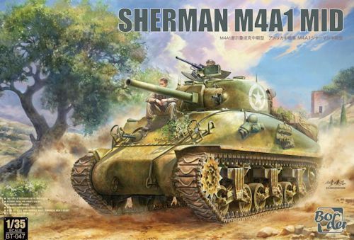 BMO35047 Sherman M4A1 Mid production with PE, metal barrel, 3D light guards and stowage 1/35