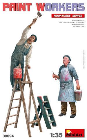 MINI38094 PAINT WORKERS WITH ACCESSORIES 1/35