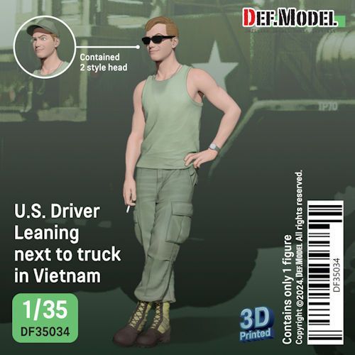 DEFDF35034 	US Driver leaning next to truck, Vietnam 1/35
