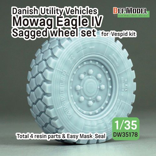 DEFDW35178 Danish Utility Vehicle Eagle IV sagged wheel set - Michelin (for Vespid 1/35)