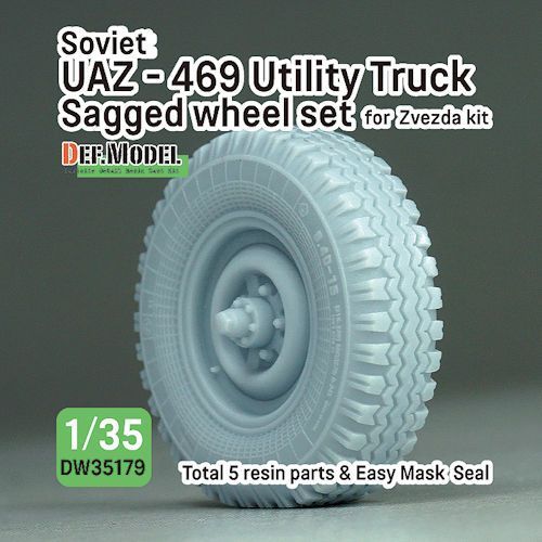 DEFDW35179 Soviet UAZ-469 Sagged wheel set for Zvezda 1/35