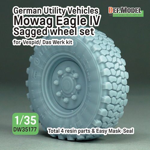 DEFDW35177 DEFDW35178 German Utility Vehicle Eagle IV sagged wheel set - Continental (for Vespid/Das Werk1/35)