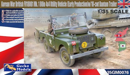 GM35076  Korean War British FV18001 Mk. 1 80in 4x4 Utility Vehicle w/US Bantam T-3 Trailer (Early Production)1/35-20%
