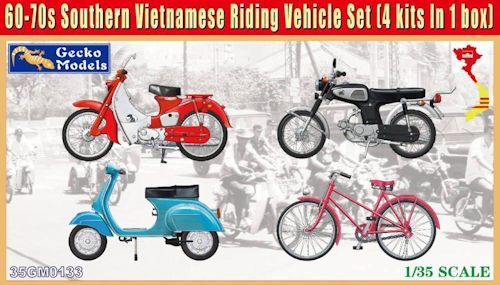 GM35133  60-70s Southern Vietnamese Riding Vehicle Set (4 kits In 1 box) 1/35