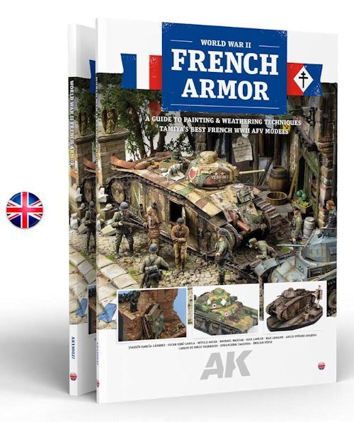 AK130027  FRENCH ARMOR, a guide to painting & weathering techniques using tamiya's french wwII afv models, English. 108 pages. Soft cover