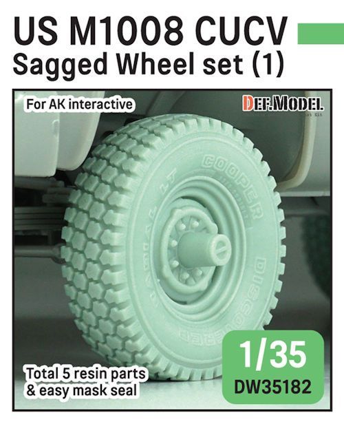 DEFDW35182 US M1008 CUCV Sagged wheel set (for AK interactive 1/35 kit)