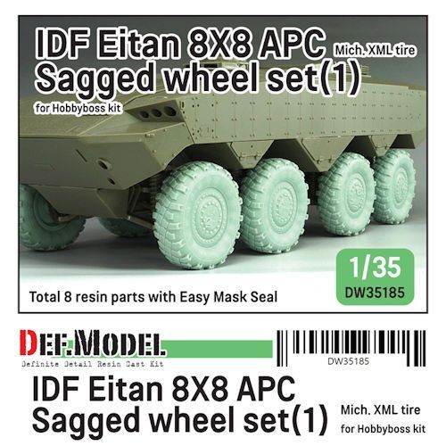 DEFDW35185 IDF Eitan 8X8 APC Sagged wheel set- Mich.XML (for Hobbyboss 1/35 kit)