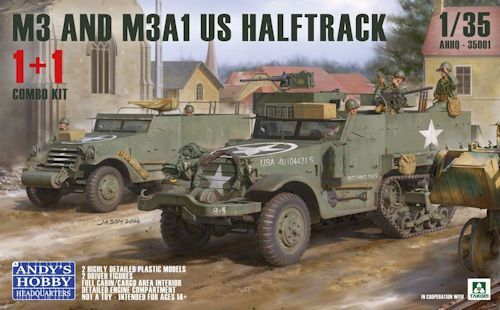 AHHQ35001 M3 / M3A1 U.S. WWII Halftrack DOUBLE COMBO (1:35)