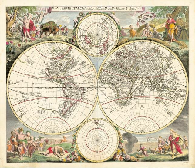 Nova Orbis Tabula. 1641. (A. F. De Wit)