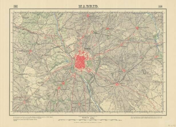 Hoja de Madrid. MTN 1:50.000. 1º Edición. 1875