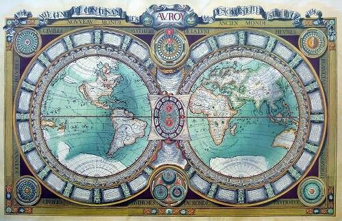 Mapamundi de Luis X de Francia. 1688 (Postel/Jaugeon)