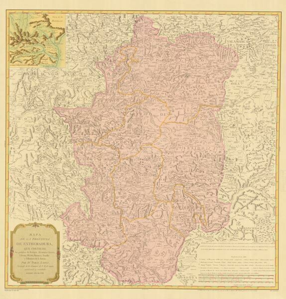 Mapa de Extremadura. 1798. (Tomás López)