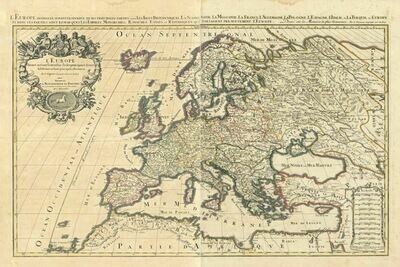 Mapa de Europa. 1692. (Sanson Jaillot)