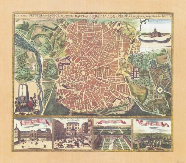 Madrid. Pano de Población. 1735. (J.B. Homann)