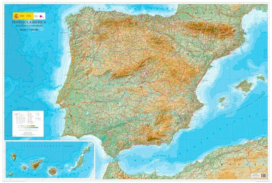 Porque conjunción Fundador Mapa España en Relieve