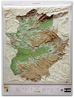 Mapa en Relieve Extremadura