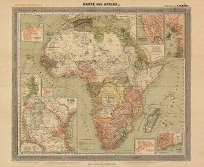 Lámina Karte Von Afrika