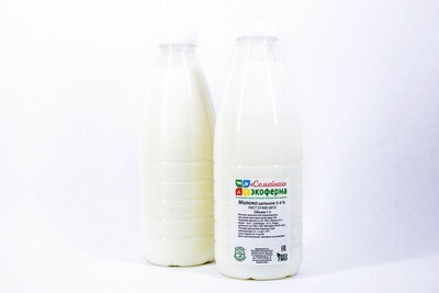 Молоко цельное 3-4%, 1л