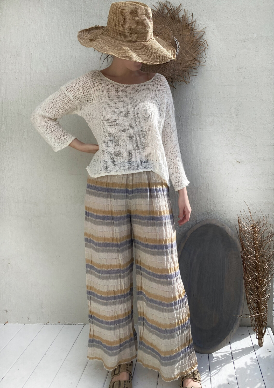 Maglia Bambusa Campagna Top In Latte