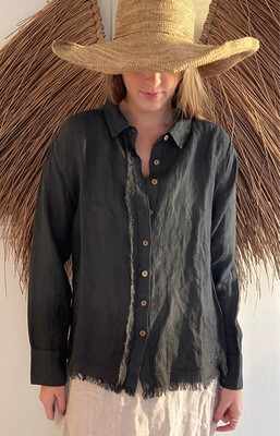 Boem Linen Urban Sample Shirt, In Midnight