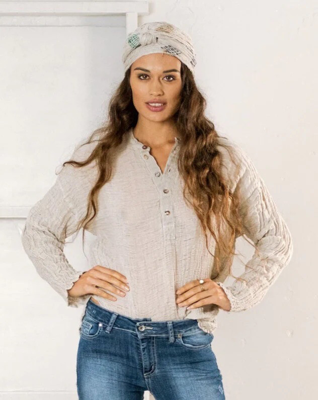 Camicia Serafina Shirt Top, In Naturale 