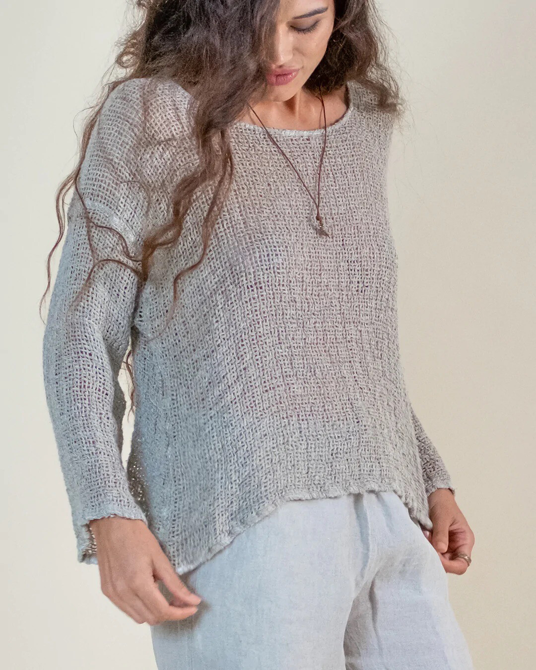 Maglia Bambusa Campagna Top In Naturale