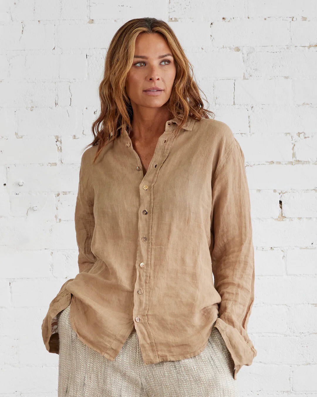 La Bottega Di Brunella Camicia Franco Unisex Shirt In Grano Battista