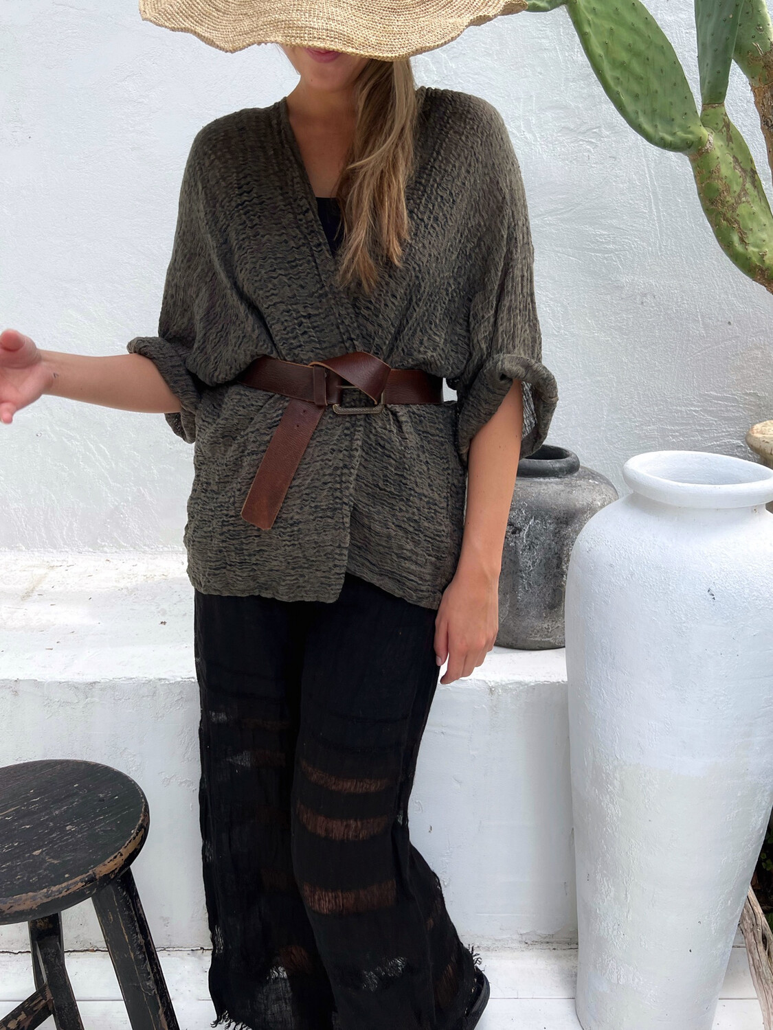 Giacca Atena Garza Venezia Fossile Kimono Jacket
