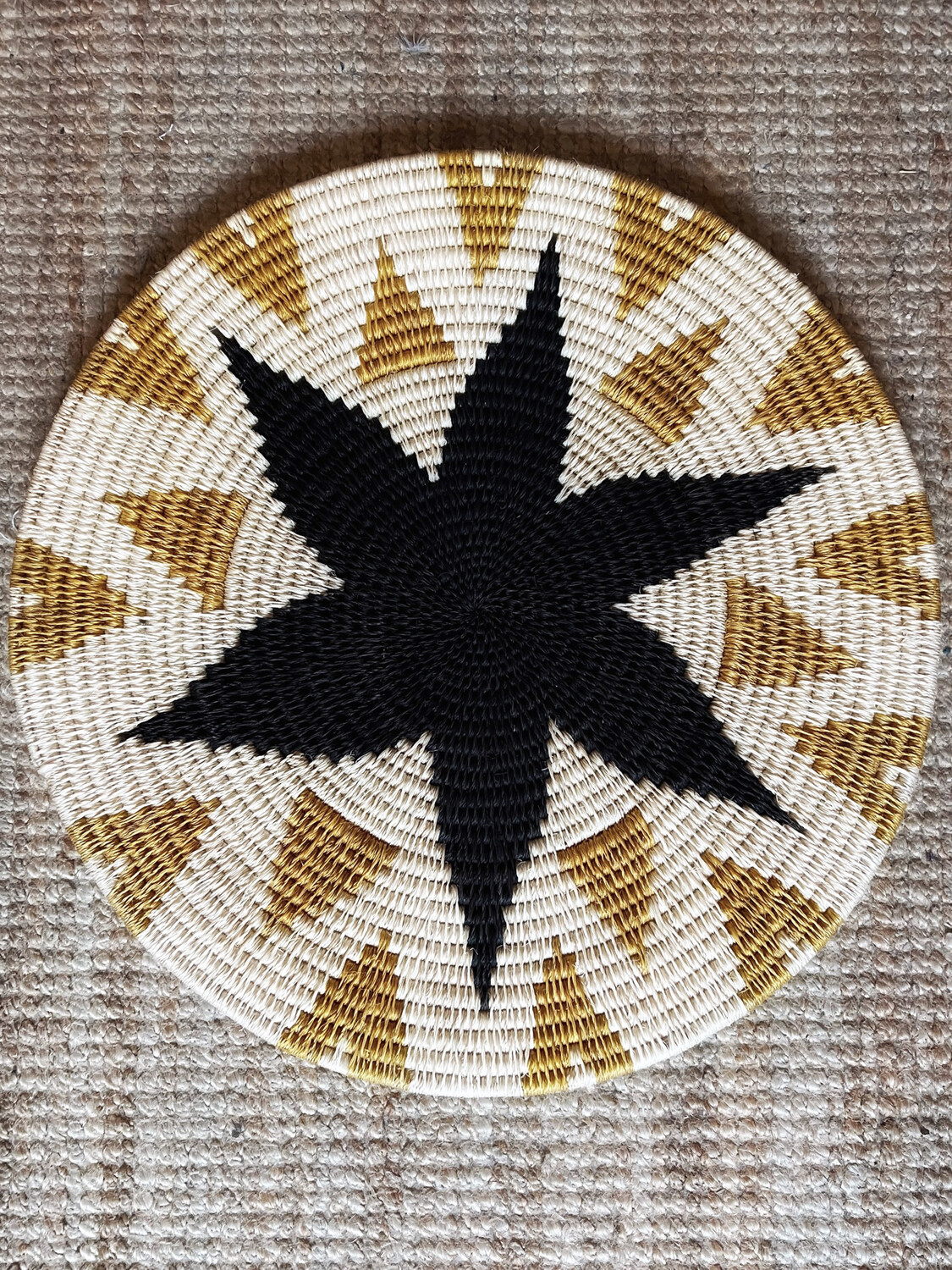 XLarge Ivory Patterned Flat Wall Basket 