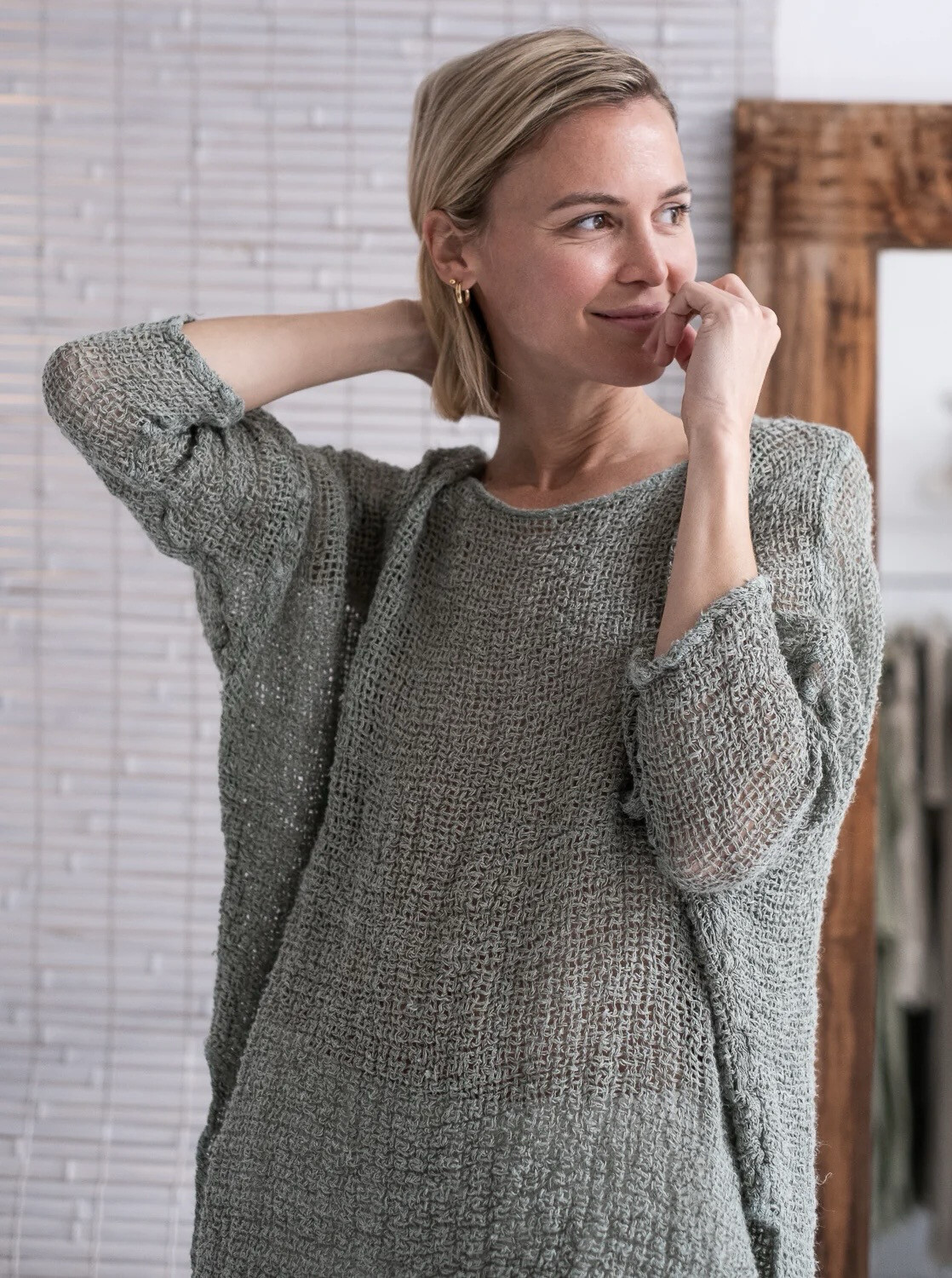 Maglia Bonta Linen Top In Salvia 