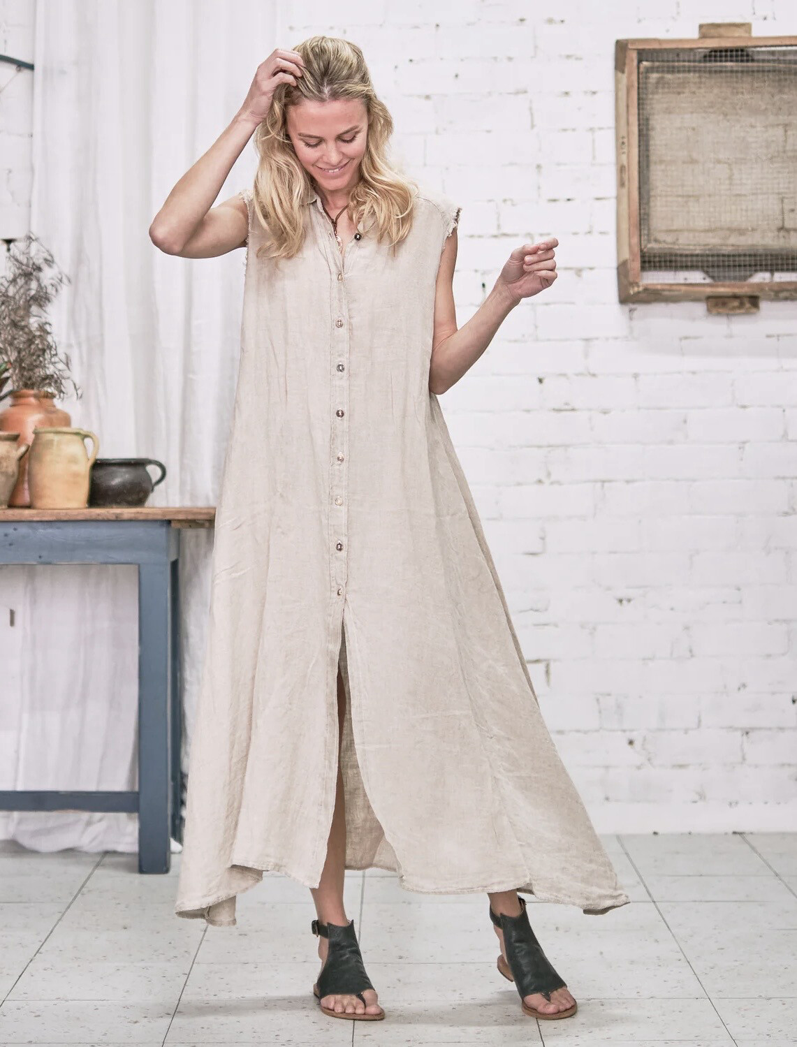 Vestito Orchidea Dress In Naturale Battista 
