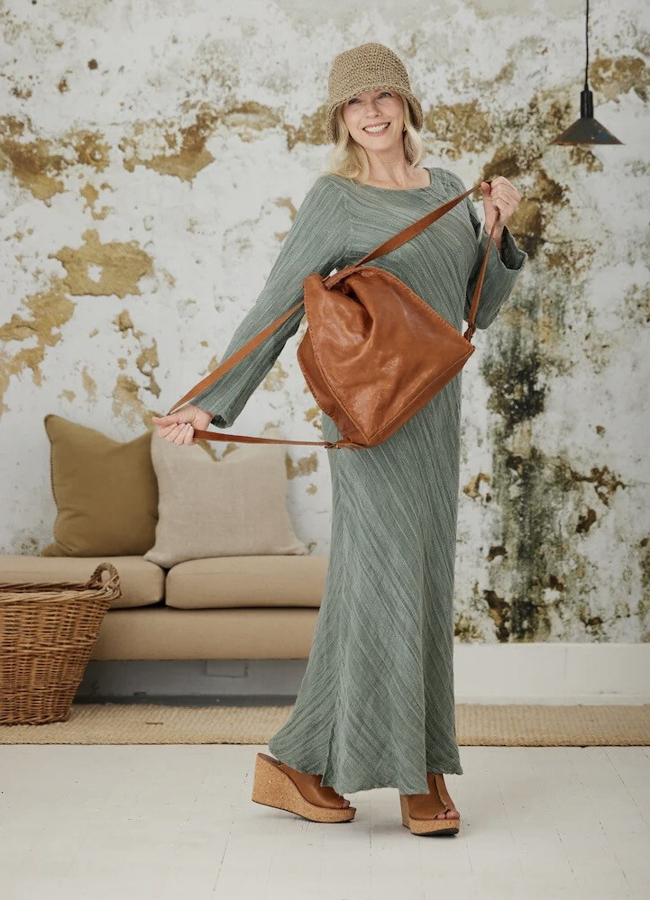 Ink Olives Roma Backpack Bag In Tan