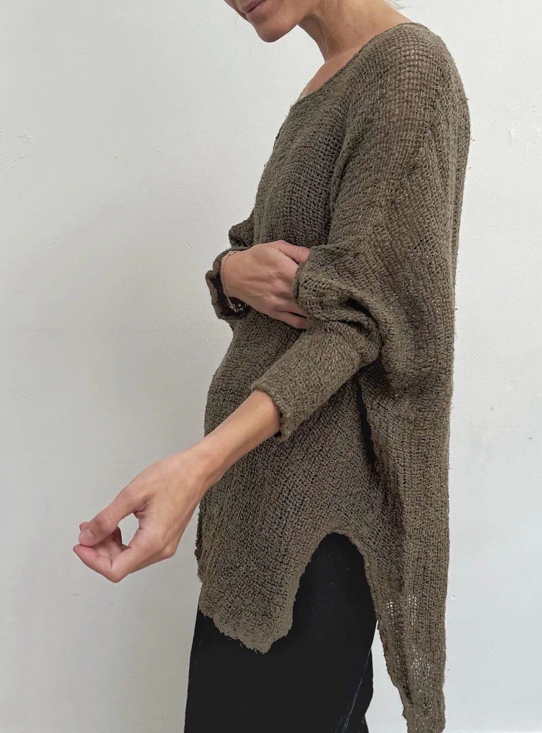 Maglia Bonta Linen Top In Fossile