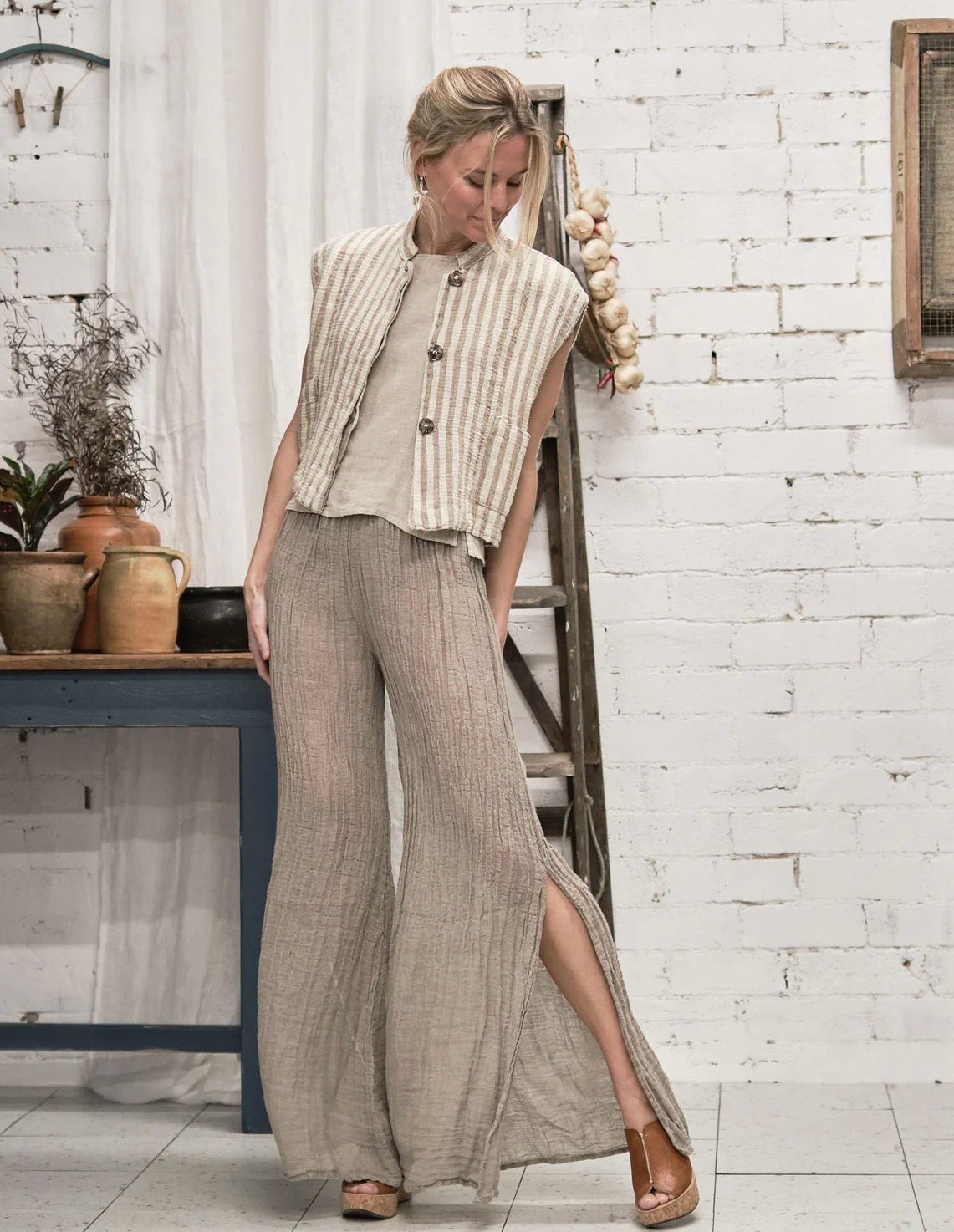PANTALONE SEQUOIA Side Split Flare Pants