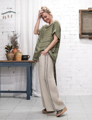 La Bottega Di Brunella Pantalone Acero Linen Pants 