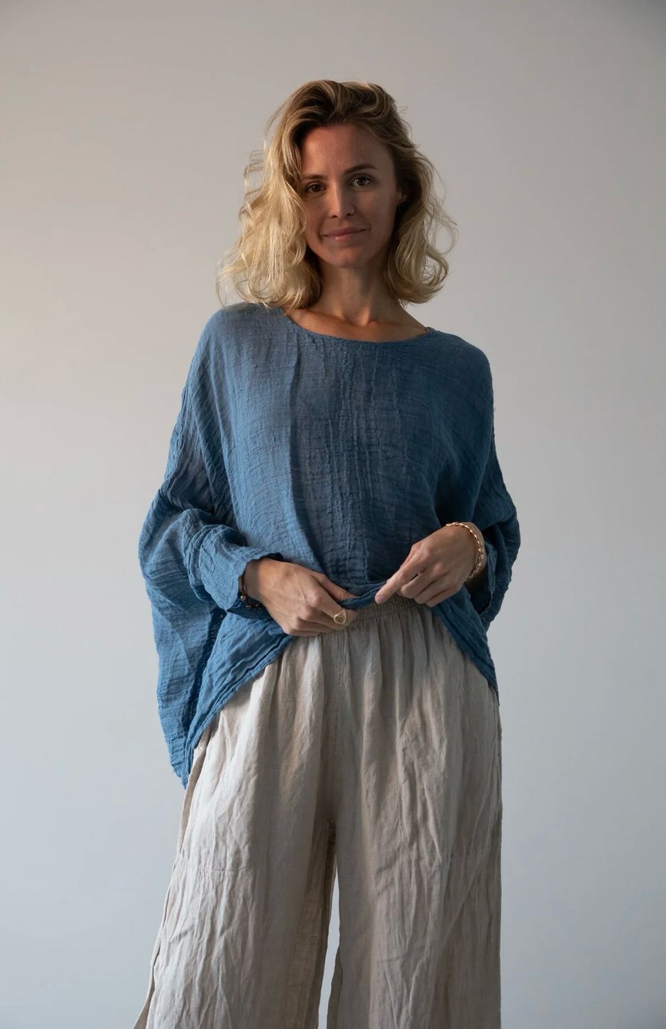 Camicia Gemma Top In Azzurro 
