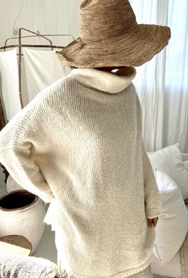 Little Alpaca Oversized Slouchy Nest Ivory Jumper