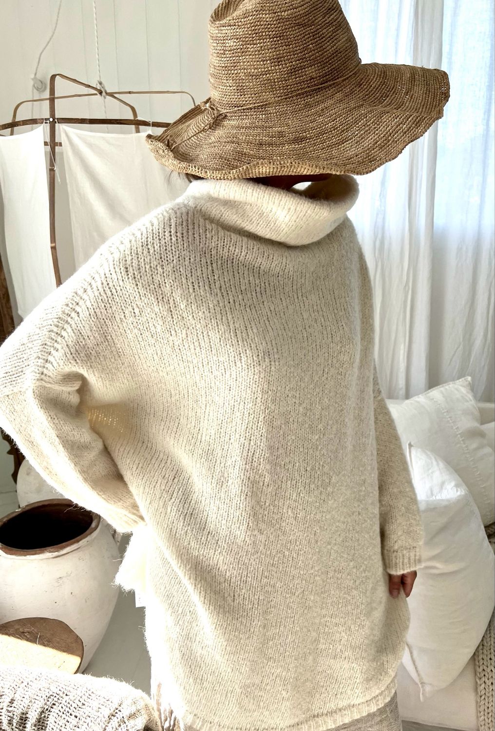 Little Alpaca Oversized Slouchy Nest Ivory Jumper