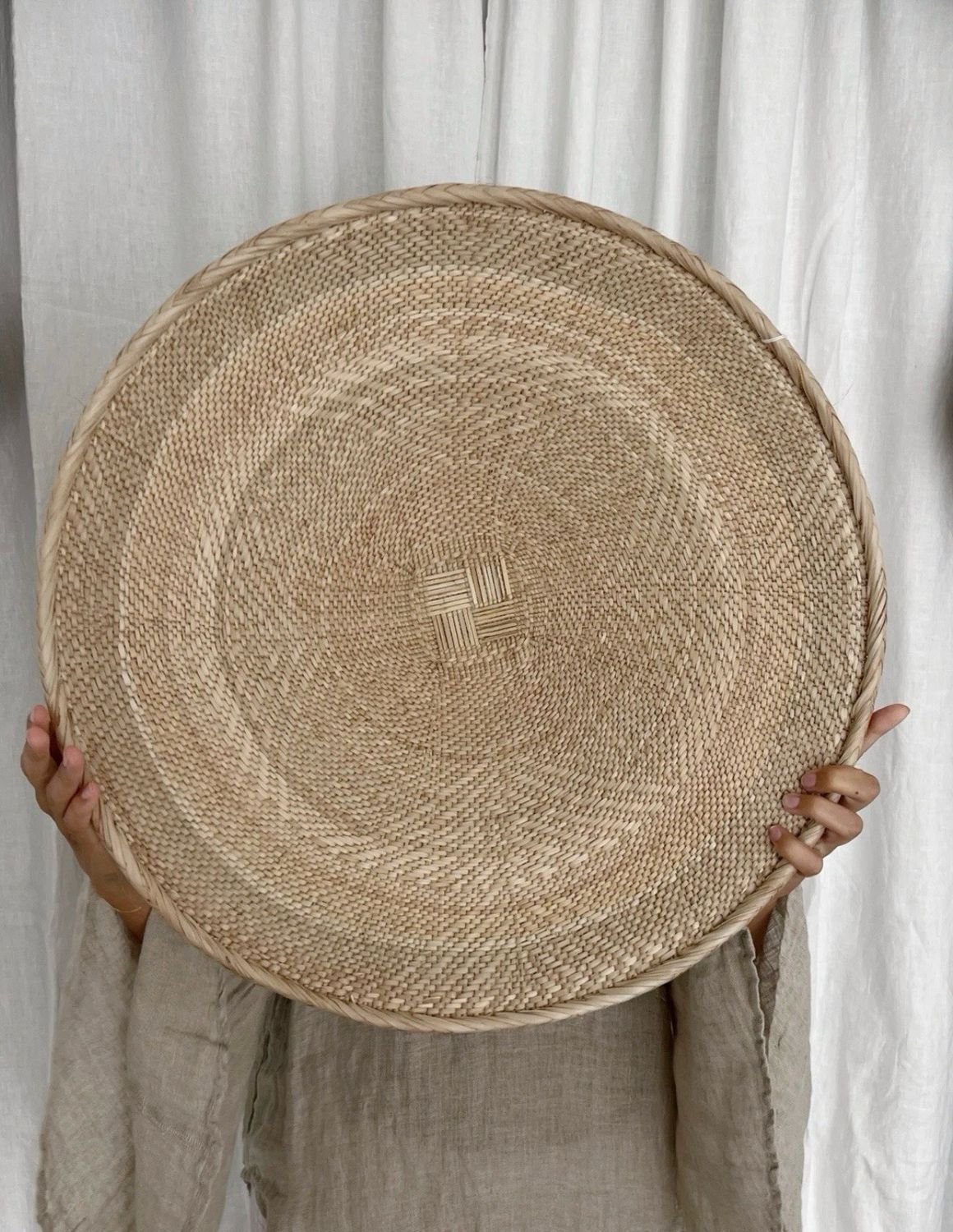 Binga Natural Wall Basket Large