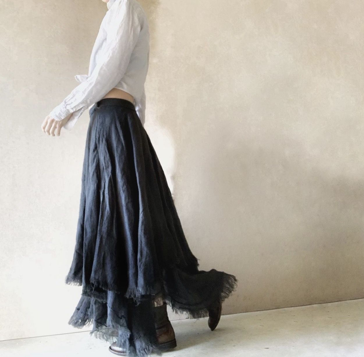 Boem Linen Midnight Romany Sample Skirt, Size 8