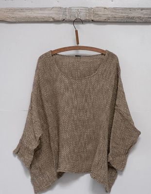 La Bottega Di Brunella Maglia Foglia  - Tela Campo Fossile  Top