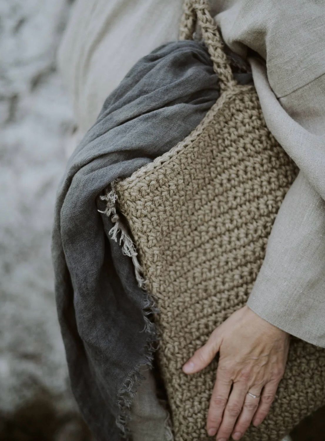 Len &amp; Spolka Ludwika Handwoven Bag  - Natural