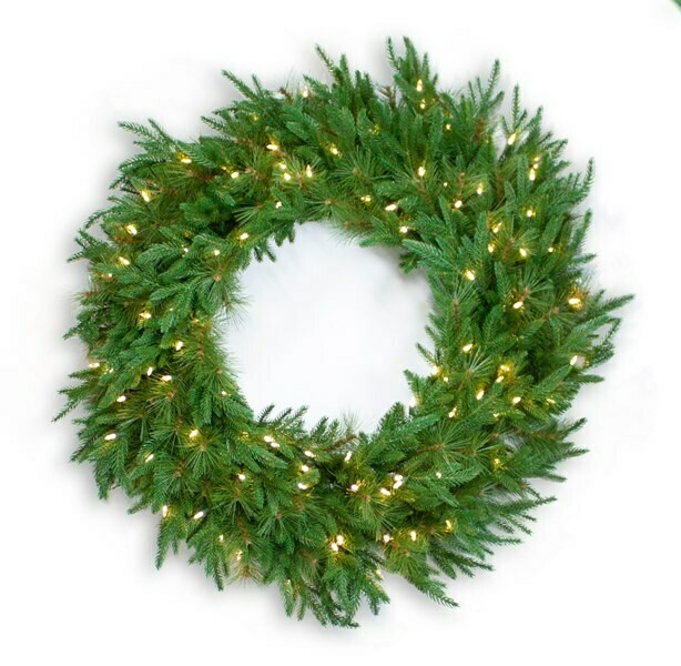 -81093- 36&quot; LED MXD PINE WREATH