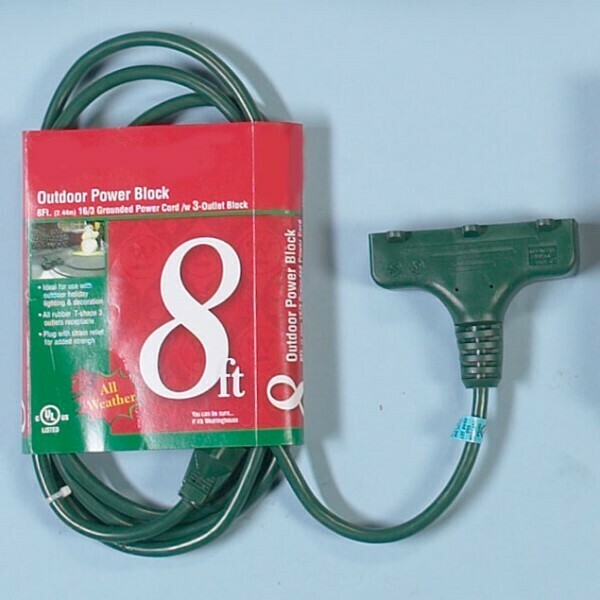 28374- 8FT OUTDR GREEN EXT CORD W/TRIP