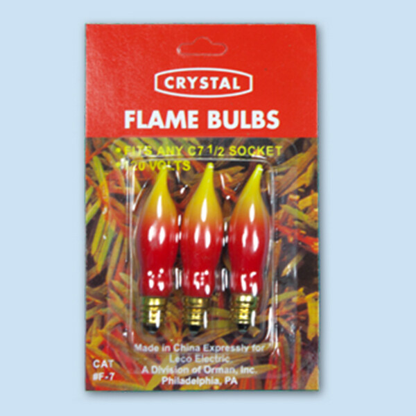 F7RY- 3PK F7 FLAME BLB RED/YELLOW(16310)