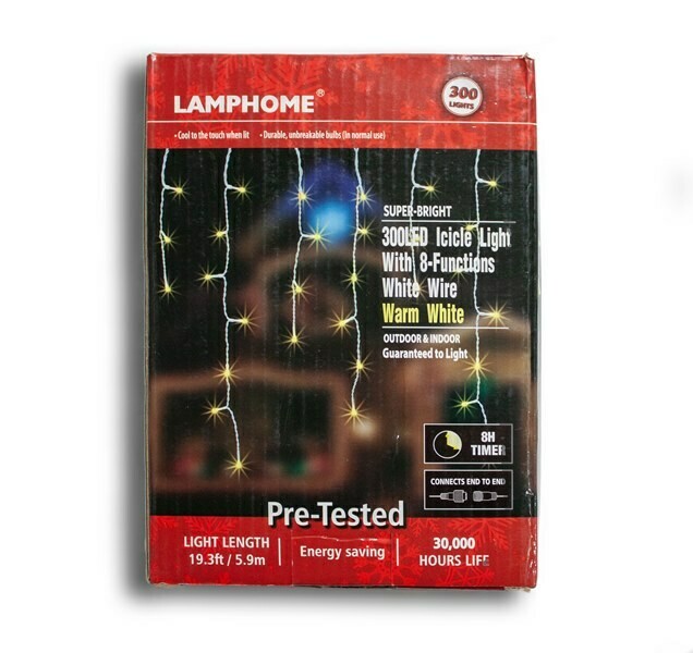 L8255-300 LT ICICLE SET LED WM WH