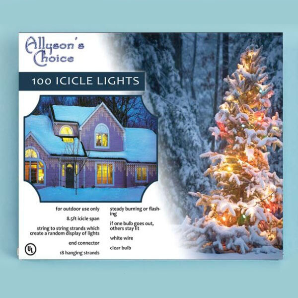 11471 -100LT ICICLE CURTN SET CLEAR WH WR