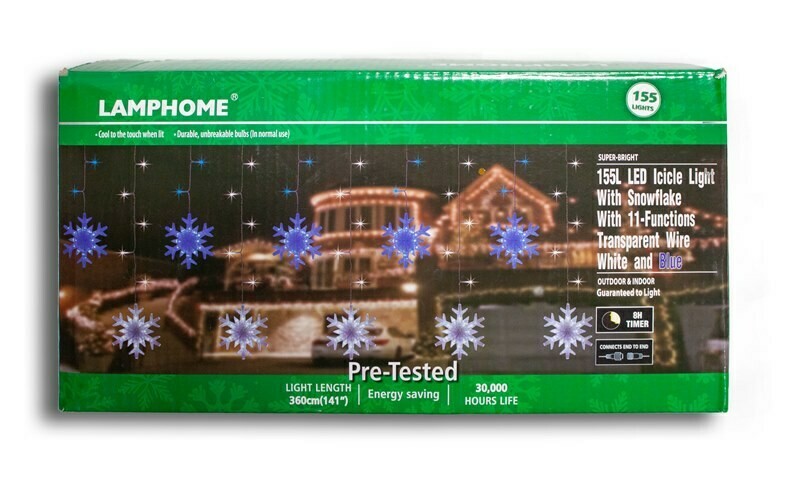 L8275-155 LED ICICLE SNOWFLAKE SET L8274
