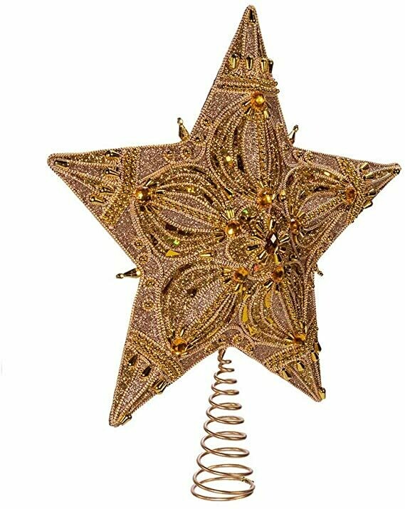 S4400 13.5inch 5PT GOLD BEADED STAR